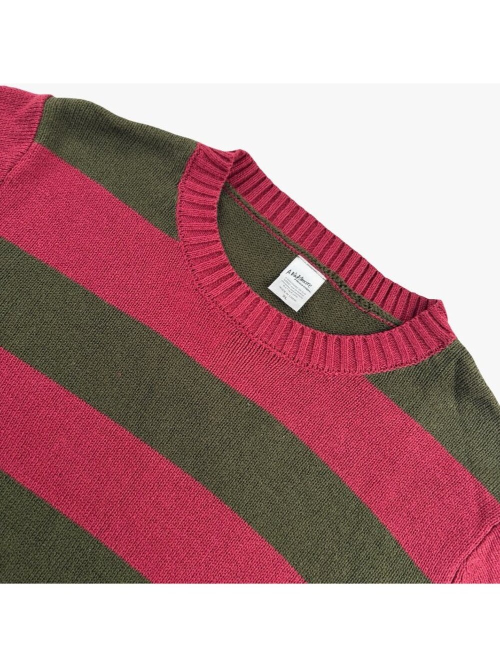Spirit Nightmare on Elm Street Freddy Cotton Blend Striped Sweater Multi • XL